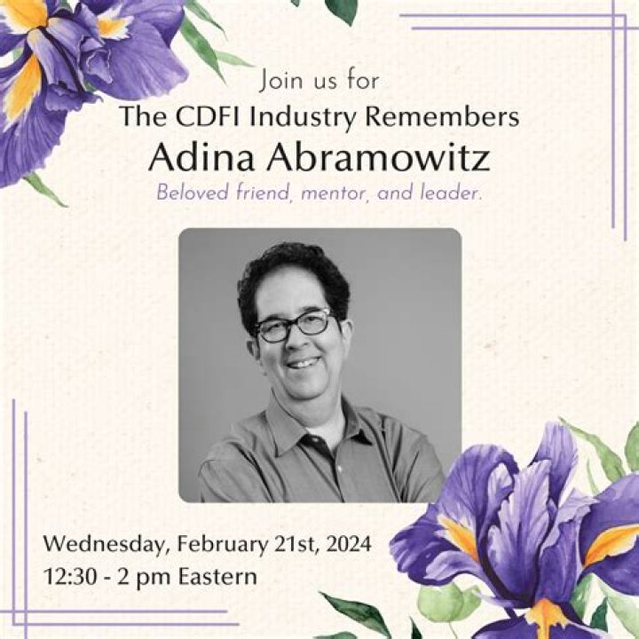 Shocking: Adina Abramowitz Managing Partner At CDFI Friendly America Died